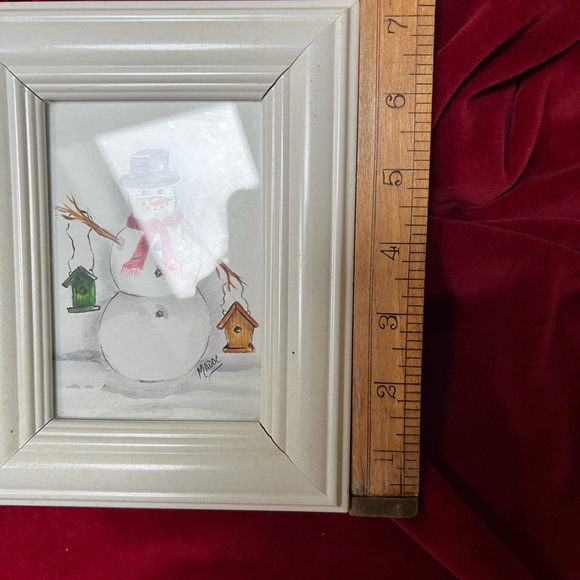 Original Watercolor by Mary Ann Dougherty, Snowman. - Picture 8 of 8